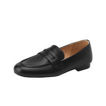 Daphne genuine leather flat shoes for women 2024 spring new British style small leather shoes one-leg soft-soled loafers