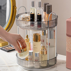 Japanese Imported Cosmetics Storage Box Desktop Rotating Vanity Lipstick Perfume Skincare Product Organizer Large Capacity