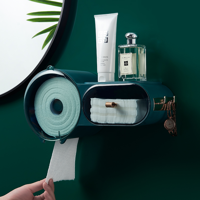 Light luxury face towel storage box wall-mounted bathroom dressing room tissue box disposable cosmetics rack with lid