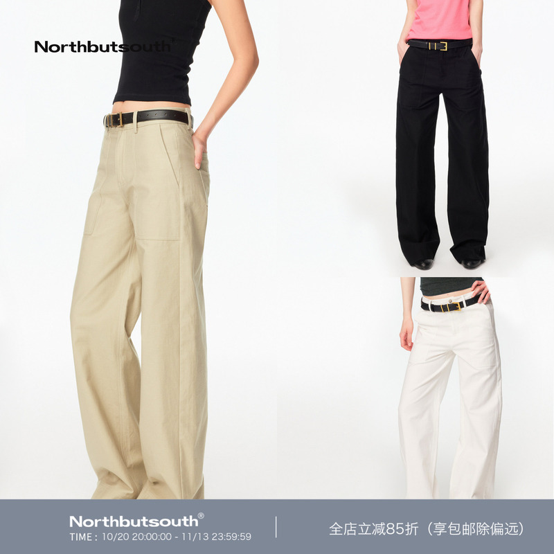 Northbutsouth Three-Color Classic Wide-Pocket Casual Straight-Leg Versatile Cargo Pants