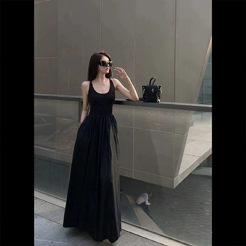 Летняя майка, жилет без рукавов, длинная юбка, французский стиль, изысканный стиль, яркий броский стиль