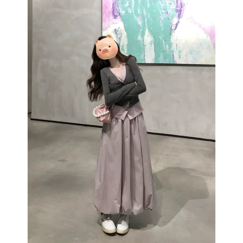 Трикотажный комплект, осенний лонгслив, приталенный дизайнерский короткий свитер, куртка, тренд сезона