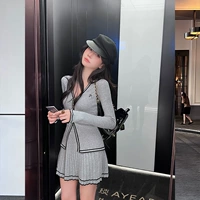 Серый костюм [Новый женский костюм на раннюю осень/Осенний комплект одежды/Женский костюм с допамином/Летний костюм с допамином/Костюм, закрывающий живот и утягивающий костюм/Костюм для ранней осени 2023/Маленький мужчина выглядит выше/Темперамент]