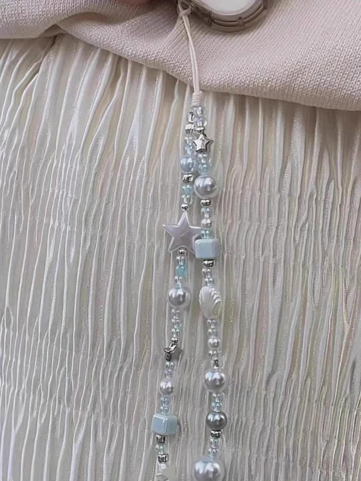 Sea Salt Shell Star Phone Chain, High-End Chain, Short Chain, Camera Pendant, Wrist Lanyard, Beaded Ornament