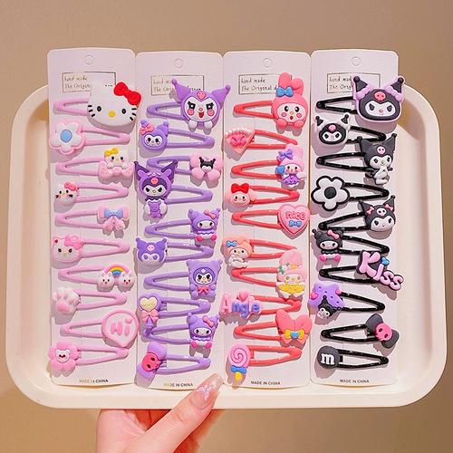 Детская мультяшная заколка для волос, аксессуар для волос, безвредная челка, не повреждает волосы