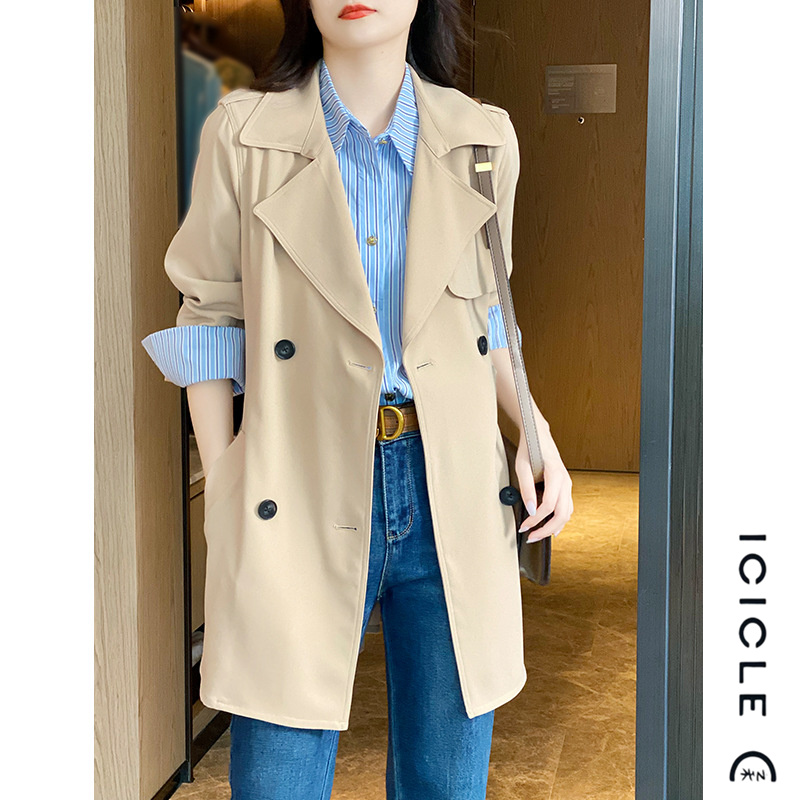 Women's autumn and winter 2022 new domestic acetate short windbreaker jacket that looks thin and small