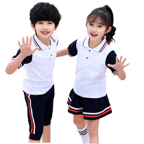 Summer school uniforms primary school students kindergarten uniforms short-sleeved summer clothes pure cotton childrens suits class uniforms entrance photo clothing