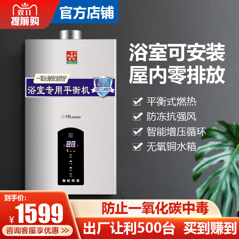 Japan Cherry Blossom Balanced Gas Water Heater Household Gas Liquefaction 12 L 16L Pressurized Zero Cold Water