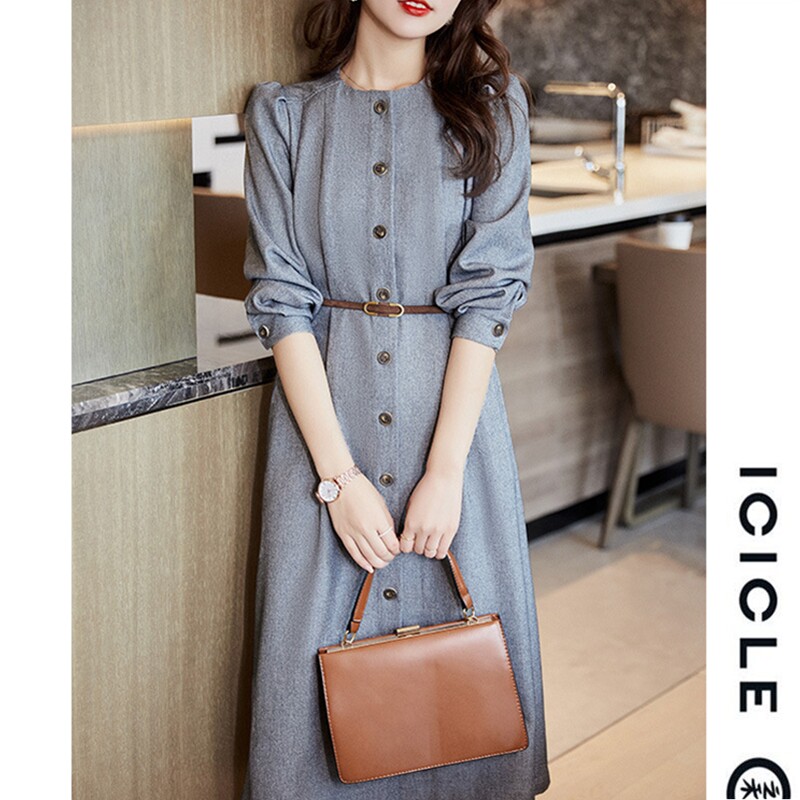 ICICLE's Wo Women's Dress Special Cabinet Foreign Dress 2022 Spring Autumn New Bubble Sleeve T Shirt Dress With Long Dresses