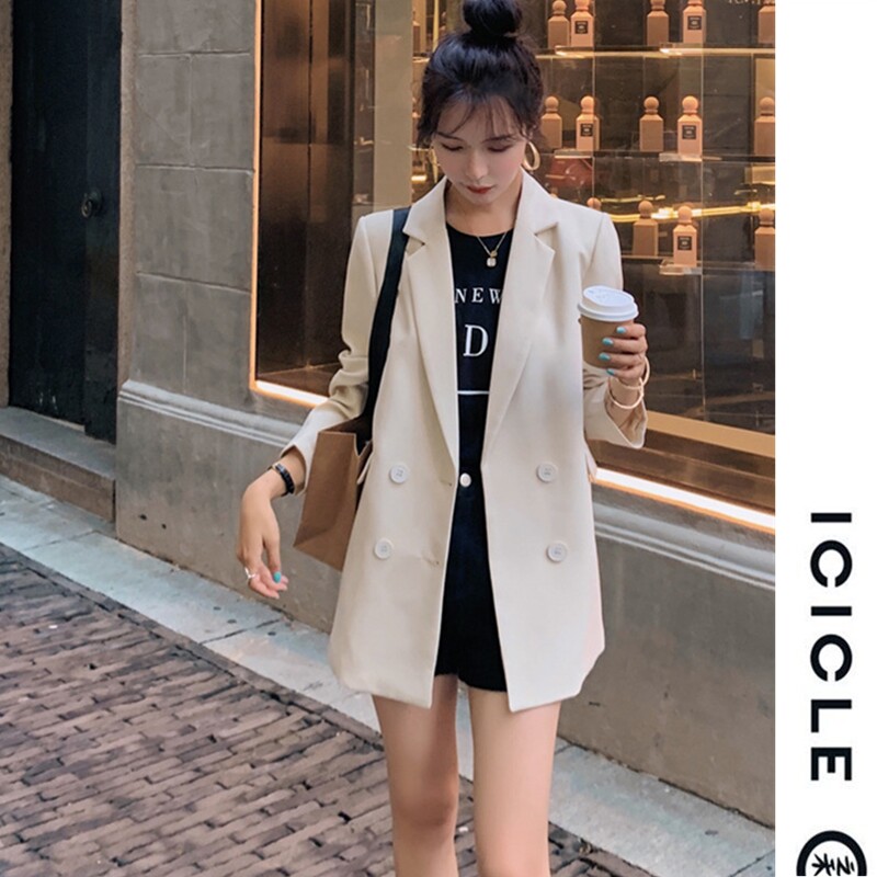 ICICLE Zhihe 2022 spring new style slim and slim mid-length small suit fashion solid color suit jacket women