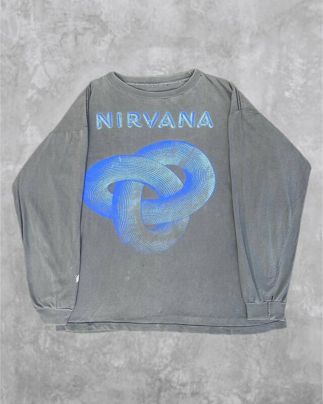 Nirvana! American Vintage 90S Retro Amekaji Heavy Long-Sleeve T-Shirt