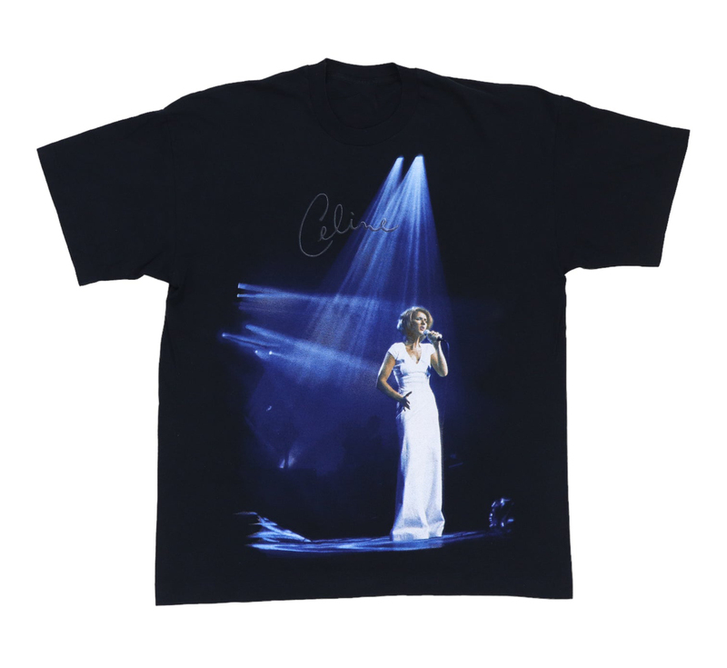 Celine Dion Blacktee Celine Dion American Niche Style ins Simple Casual Retro Short-Sleeved T-Shirt