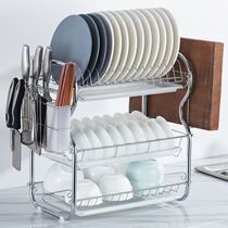 Not embroidered steel kitchen rack shelve floor multilayer dish rack controlled water bowl rack drain containing rack for cutlery supplies