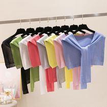 2021 New Fall Nets Red Knit Small CrowdBeatles Thin ice Silk Shoulder Sunscreen Fashion Fake Collar Trim