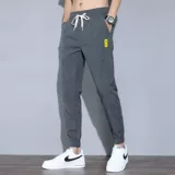 Мужские летние тонкие спортивные шелковые трендовые быстросохнущие штаны для отдыха, оверсайз, свободный прямой крой, в корейском стиле