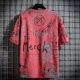 Tide, летняя комфортная трендовая модная футболка в стиле хип-хоп, английские буквы, короткий рукав, круглый воротник, в корейском стиле