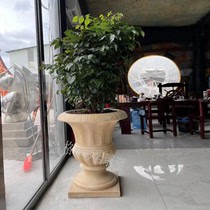 Customized artificial sandstone flower pot outdoor garden landscape European flower pot outdoor scenery decoration materials