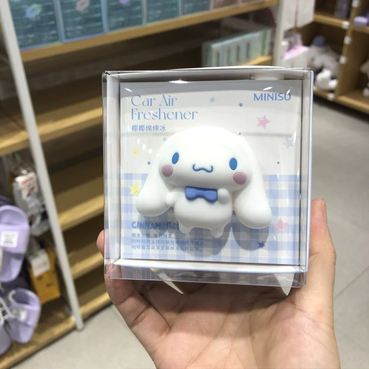 Автомобильный ароматизатор Miniso Cinnamoroll, зажим на вентиляцию, ароматы (кокосовый лёд и др.)