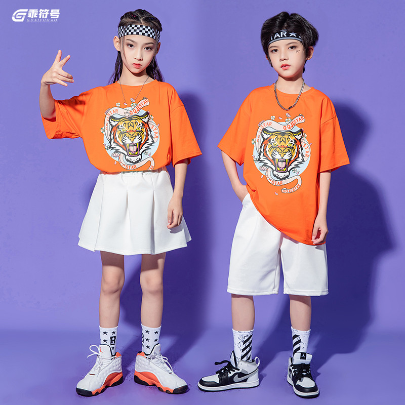 61 children Summer elementary school children's cheerleader Costume Walking Show Boomer Girls Jazz Dance Play Out