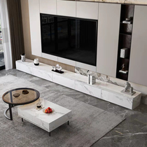 Solid wood light luxury rock slab TV cabinet coffee table combination modern simple living room floor wall cabinet small apartment TYPE TV cabinet