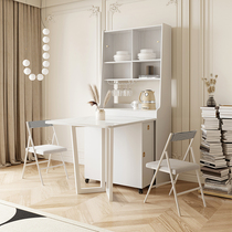 Light luxury rock slab dining sideboard folding dining table integrated small apartment type home retractable multi-function does not occupy space dining table