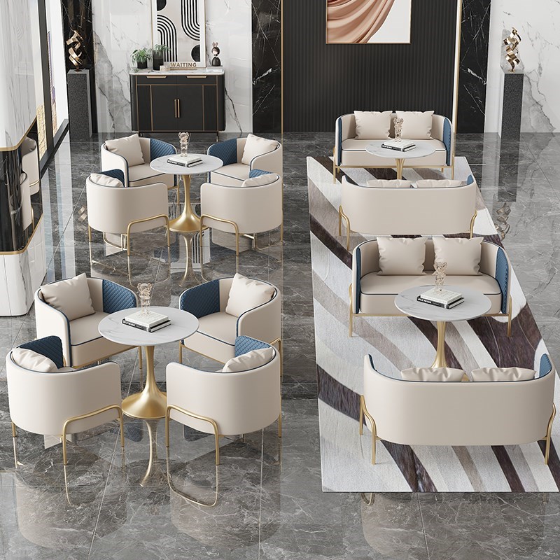 Nordic Wind Talks Table And Chairs Combo Sample House Display Center Reception Room Hotel Office Casual Living Room Talks Sponge Sofa Chair