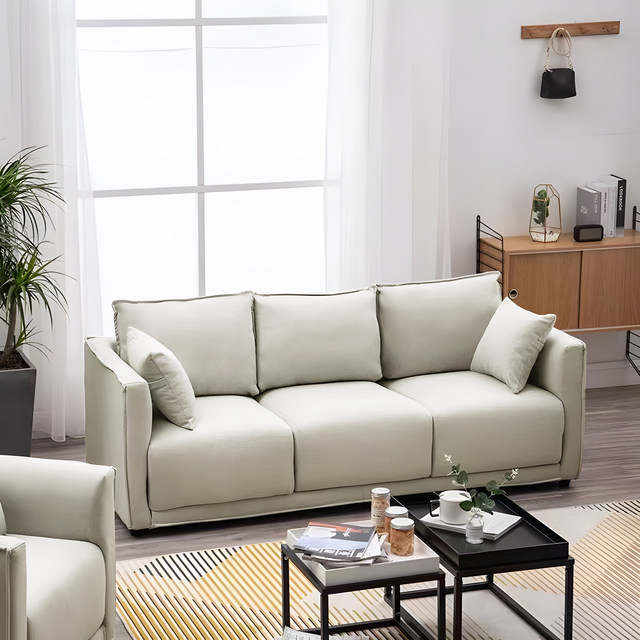 ເທກໂນໂລຍີ fabric sofa ອາພາດເມັນຂະຫນາດນ້ອຍແບບພາກເຫນືອ double, ສອງຫຼືສາມຄົນ sofa ຫ້ອງດໍາລົງຊີວິດ