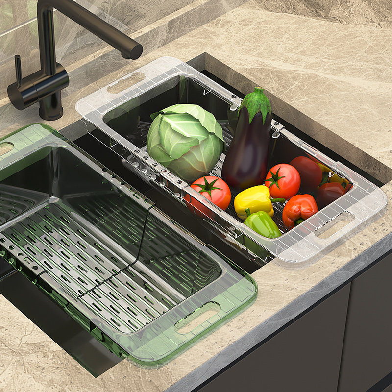 Reducible wash basket asphalt basket household kitchen sink shelf wall hanging pool asphalt frame filter basket