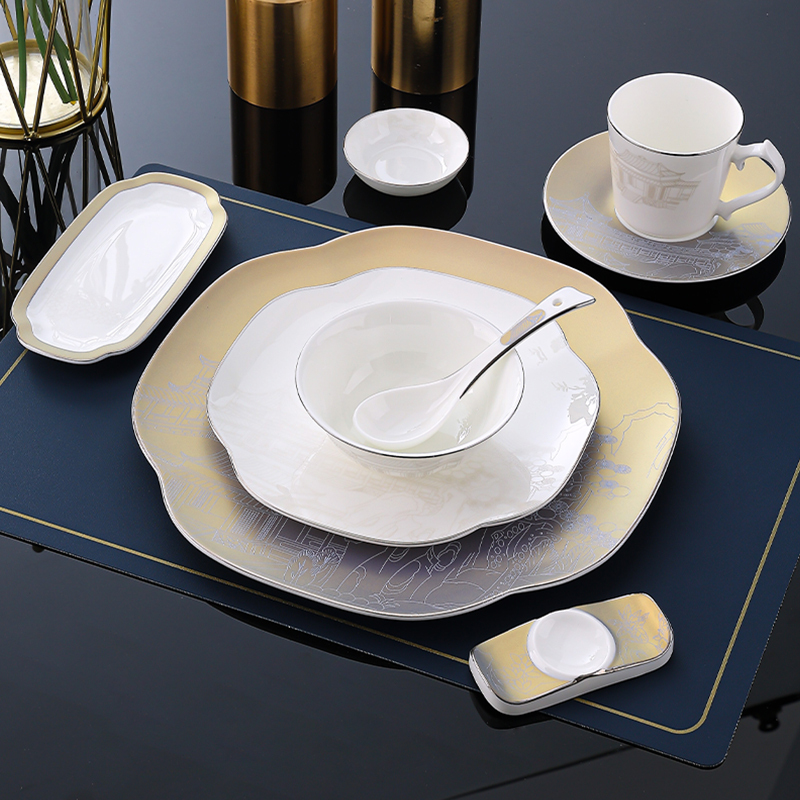 High-End Hotel Tableware Set, New Chinese Style, High-End Club, Hotel, Restaurant, Ceramic, Qingming Riverside Scene High-End Hotel Tableware Set, New Chinese Style, High-End Club, Hotel, Restaurant, Ceramic, Qingming Riverside Scene
