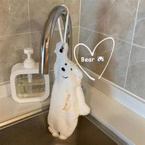 Polar bear hand towel hanging hand towel coral towel kitchen super absorbent thickened cartoon hand towel
