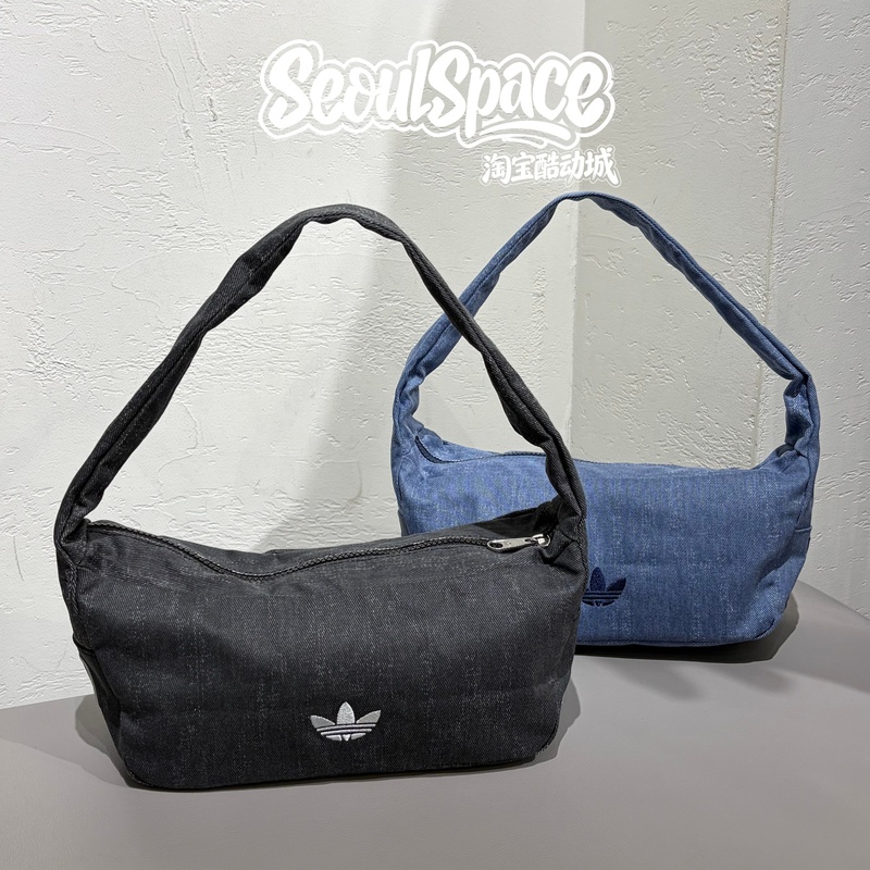 Adidas Adidas Shoulder Bag Men's and Women's Fashionable Sports Handbag Shoulder Bag Ke0684 Denim