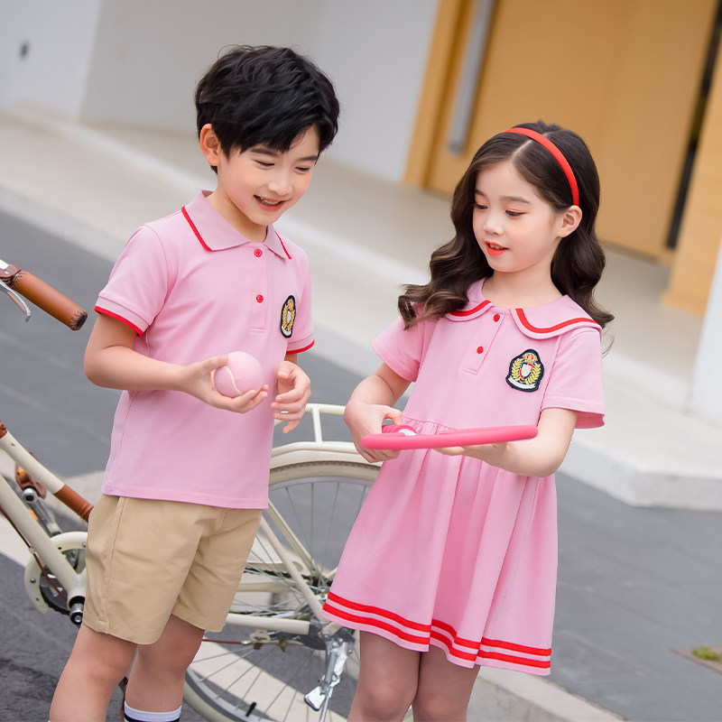 New Kindergarten Dress Summer Dress School Uniform British College Style Graduation Photo Costume Summer Class Dress Primary School Student Set