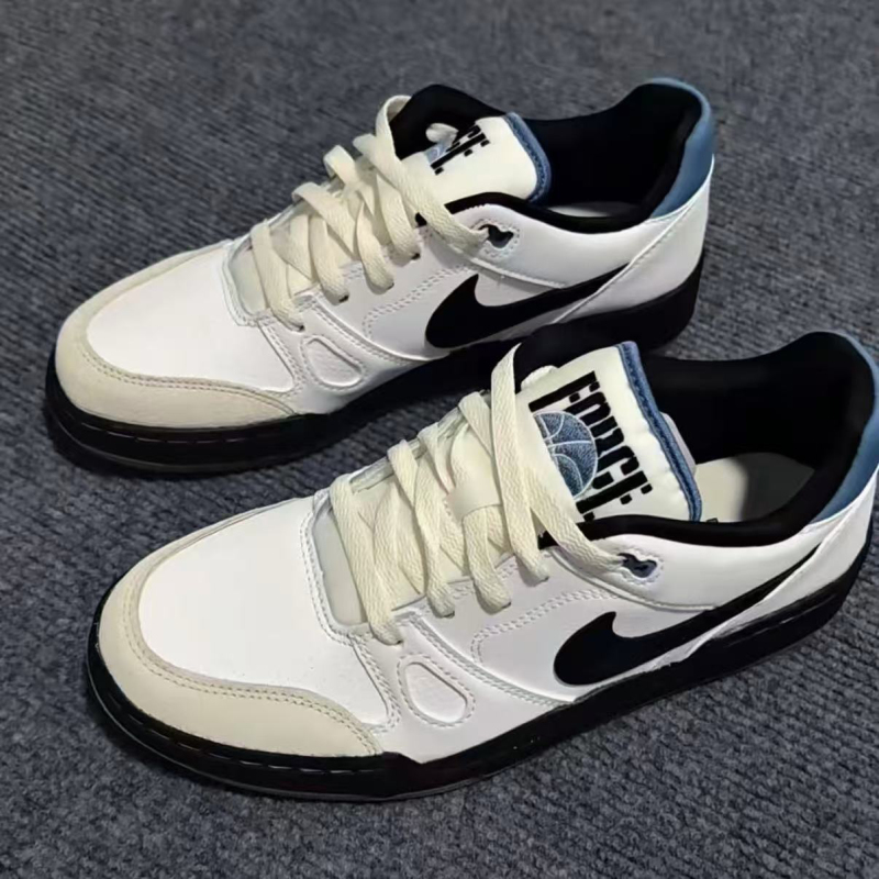 Nike Full Force Low Comfortable and Versatile Casual Shoes Low-Top Sneakers Men's Black and White Blue Hj7262-100