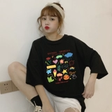 Ретро футболка с коротким рукавом, парная одежда подходит для мужчин и женщин для школьников для влюбленных, 2023, оверсайз