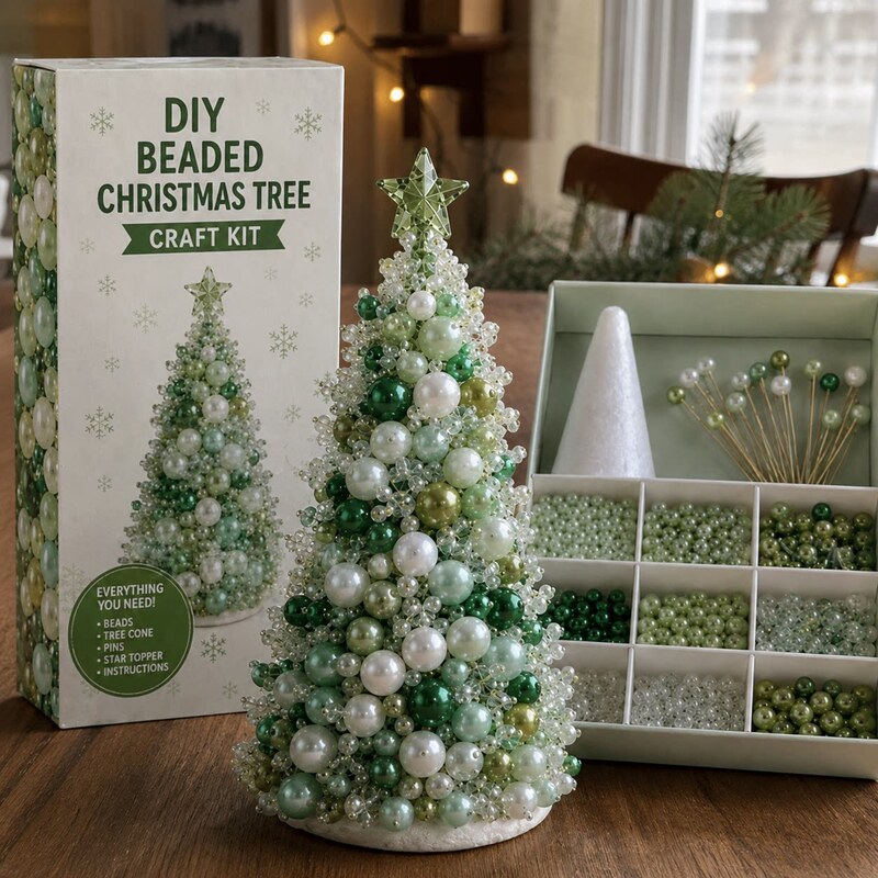 Decorative Gift Beaded Christmas Tree DIY Material Kit Handmade Desktop Ornaments Dreamy Bead Decorations Christmas Version