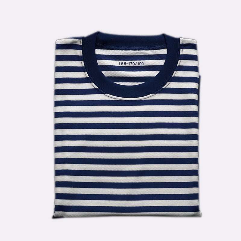 Sailor male striped short-sleeved dry suit physical fitness speed round neck fitness blue t-shirt sports shorts loose clothing sea g white half