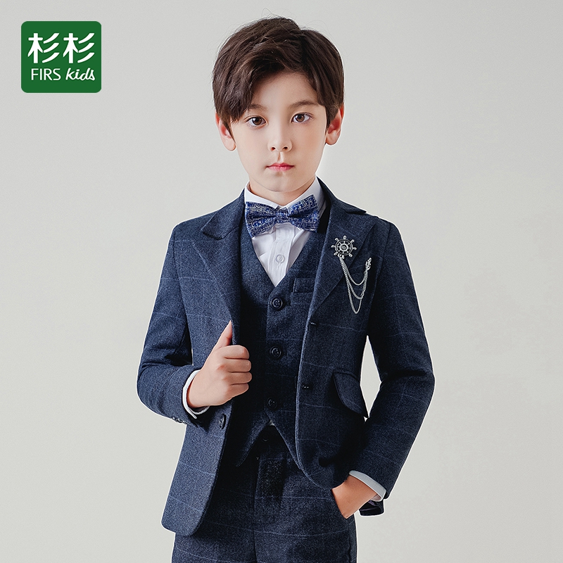 Cedar children suits suit Playboy little boy piano performance gown CUHK Scout Inron boy Western suit-Taobao