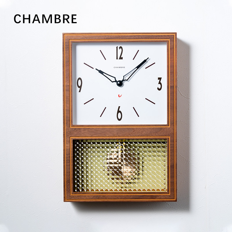 CHAMBRE Japan Original Imported Retro Muted Pendulum Clock North American Oak Solid Wood Living Room Day Style Hang Clock-Taobao