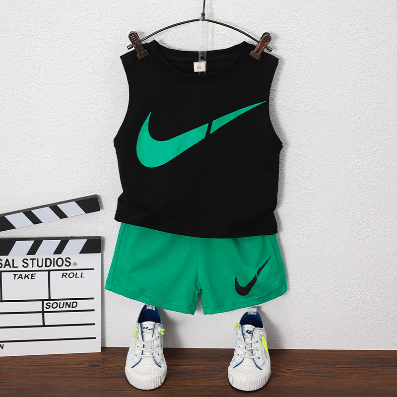 Boy Clothing Boy Summer Vest Suit Children 2022 New Summer Clothing Pure Cotton Polo Slim harnesses Korean version trendy