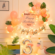 Happy birthday girl decoration Net red ins Wind scene balloon party layout children Princess year old background wall