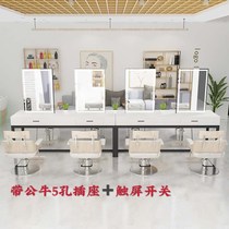 Hairdressers Mirror Desk Light Lavish Hair Salon With Lamp Beauty Hair Mirror Bronzed Mirror Terrace All-toilee Cosmetic Mirror Enjoy New