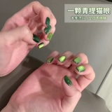 Зеленый лак для ногтей, демисезонные блестки для ногтей, лампочка, гель для глаз для маникюра, кошачий глаз, 2024 года