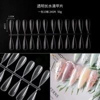 Прозрачные длинные ногти в виде капель воды, специальные ногти для создания узоров.