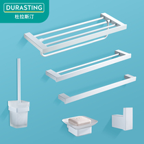 Durastin white bathroom hardware pendant 304 stainless steel multi-purpose paper towel rack triangle basket rack