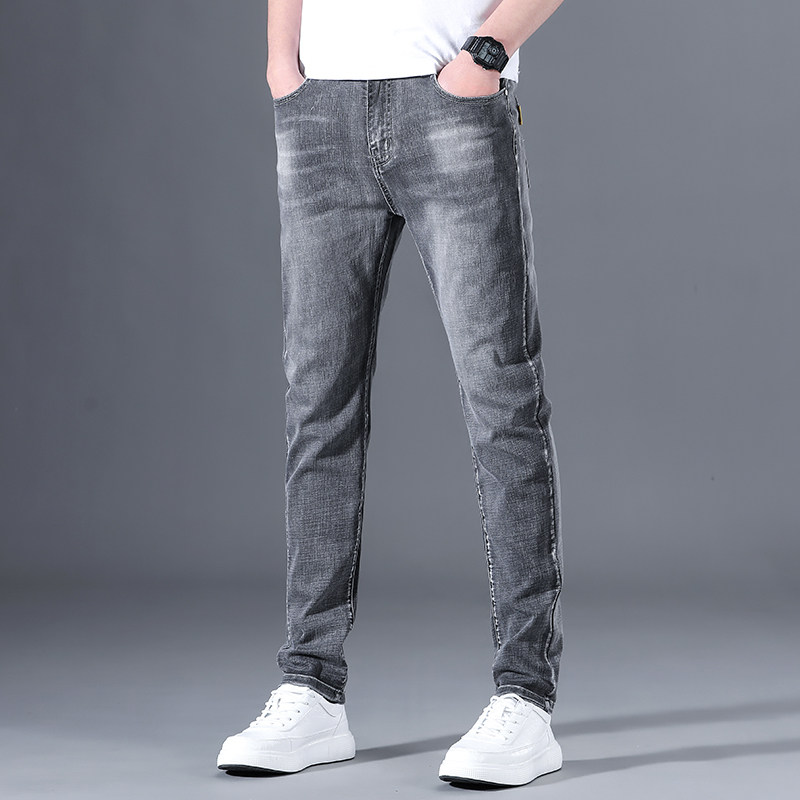 Rich Your Bird Thin pair of jeans Men's body 2022 Summer New Chaobots Smoke Grey Straight Barrel Casual Long Pants Tide