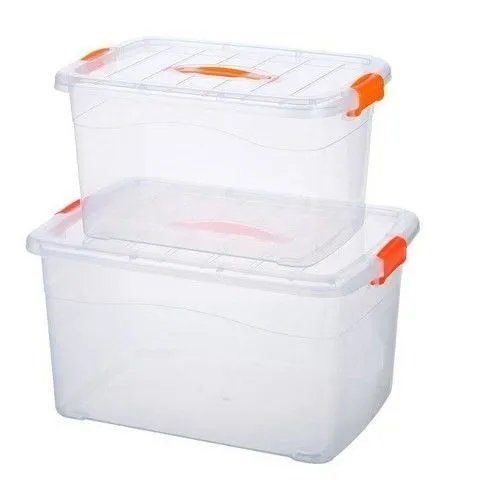 Large water tank new water storage tank transparent thickened rectangular fish tank square bucket storage box with plastic cover
