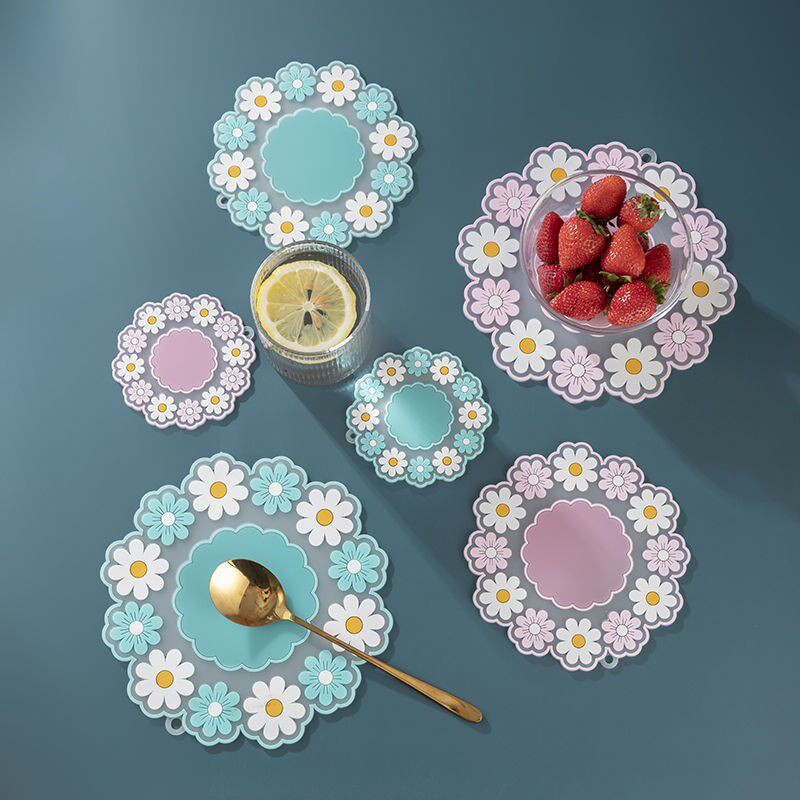 Anti-scalding mat placemat vegetable plate insulation mat table mat anti-scalding household bowl mat pot mat coaster net red table mat silicone