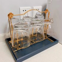 Porcelain Wood a light luxury upside down glass cup Cup storage Cup rack creative home living room drain rack