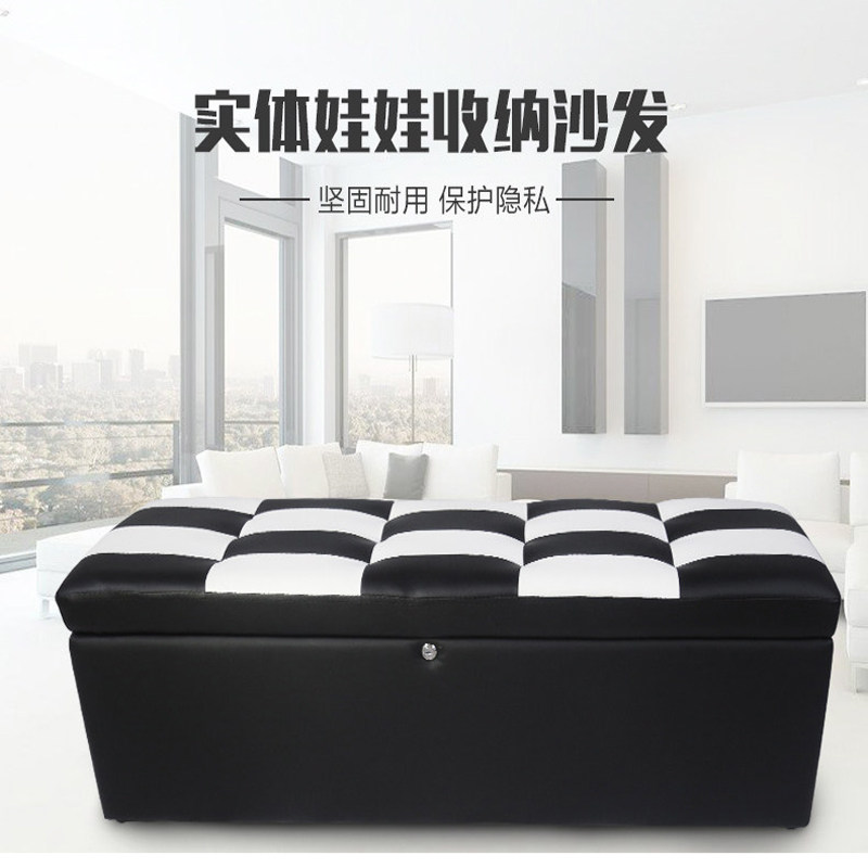 Long sofa stool solid doll sharing girlfriend storage box storage stool doll collection box with lock sofa stool