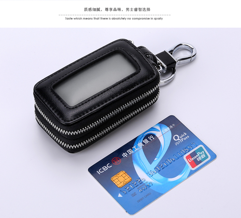 Túi da thật khóa nam điều khiển từ xa xe móc chìa khóa túi đeo chéo nữ đa chức năng treo dung lượng lớn lưu trữ phiên bản Hàn Quốc - Trường hợp chính ví móc khóa da